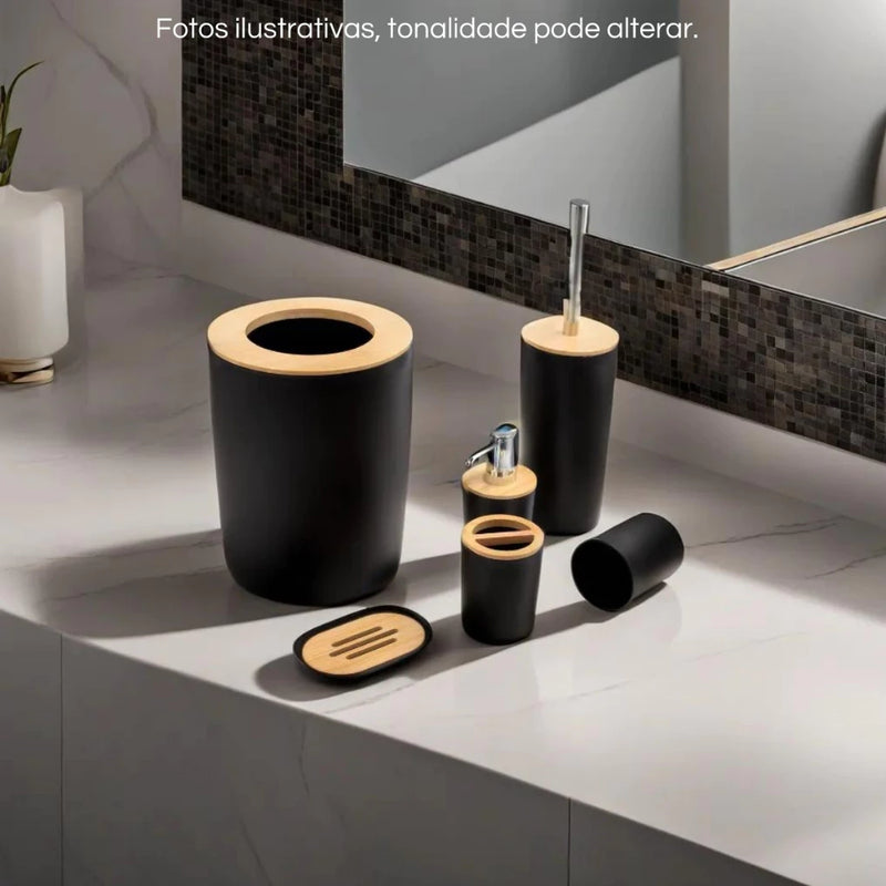 Kit para Banheiro Bambu - 6 peças