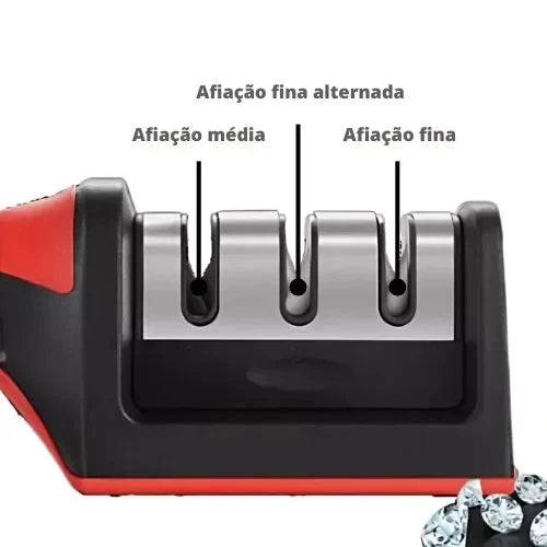 COMPRE 1 LEVE 2 - Amolador De Facas Em Aço Inox Profissional Emborrachado