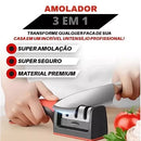 COMPRE 1 LEVE 2 - Amolador De Facas Em Aço Inox Profissional Emborrachado