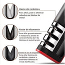 COMPRE 1 LEVE 2 - Amolador De Facas Em Aço Inox Profissional Emborrachado