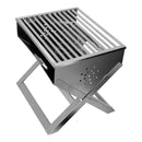 Churrasqueira De Inox Dobrável Portátil A Carvão - Maleta