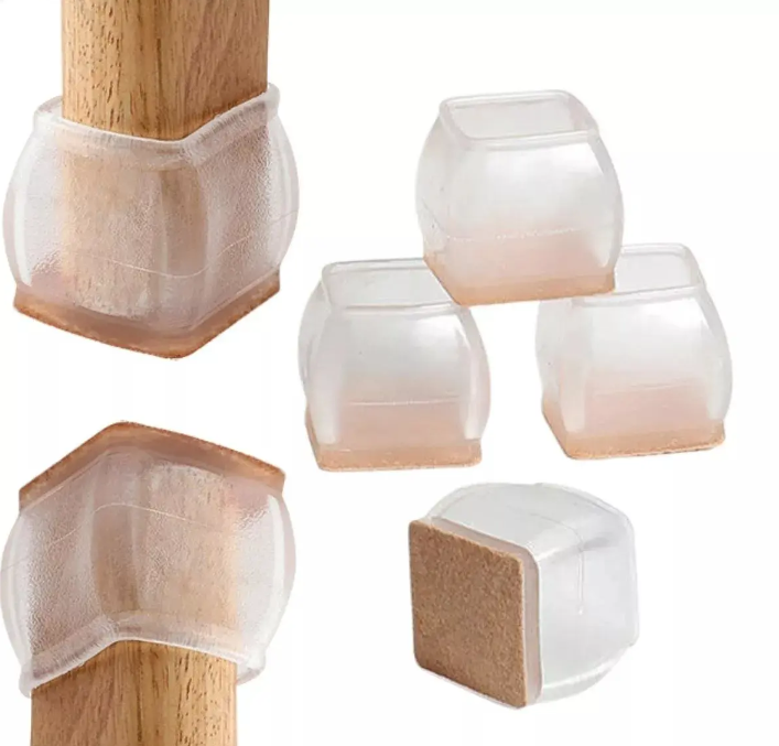 Kit com 16 Protetor de pé de cadeira Quadrado