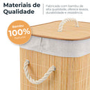 Cesto de Roupa Suja 70 LITROS Lavanderia em Bambu