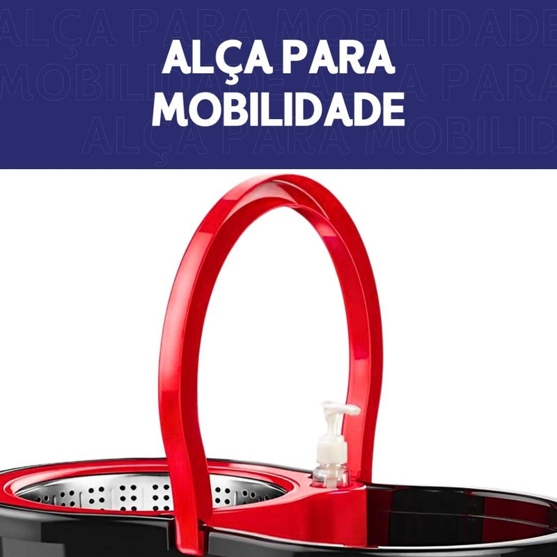 Mop NYBC Giratório Balde Cesto Inox - Linha Premium