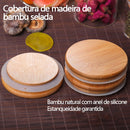 Kit 6 Potes Para Alimentos Com Tampa Bambu 200ML