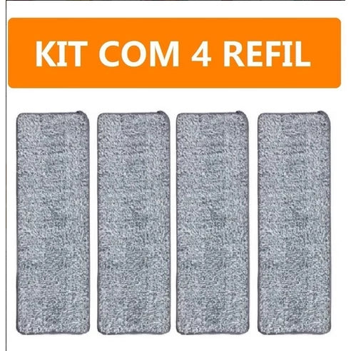 Refil Flat Mop Kit 4 Unidades Esfregão Vassoura Mágica