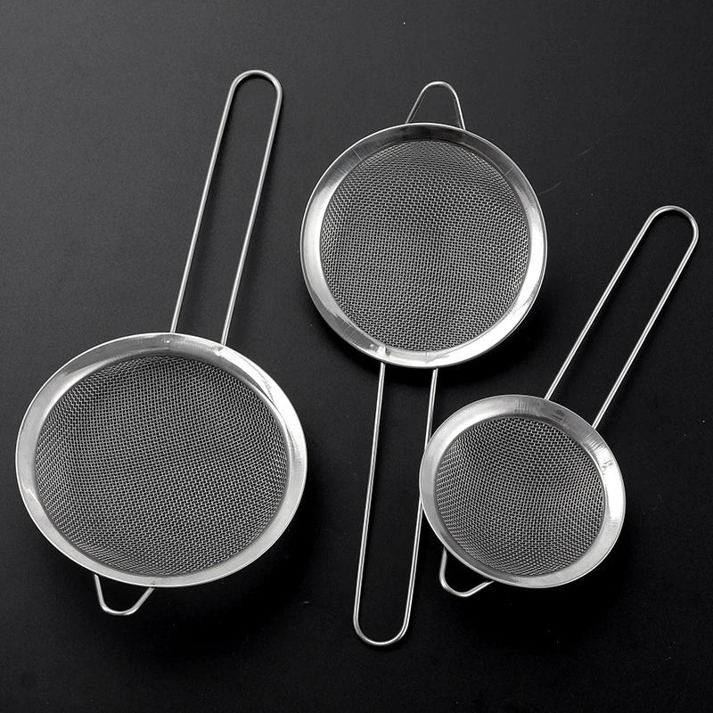 Peneira em Aço e Inox para Cozinha - Kit 3 peças