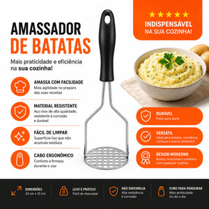 Amassador Batatas Espremedor Manual