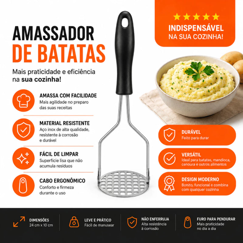 Amassador Batatas Espremedor Manual