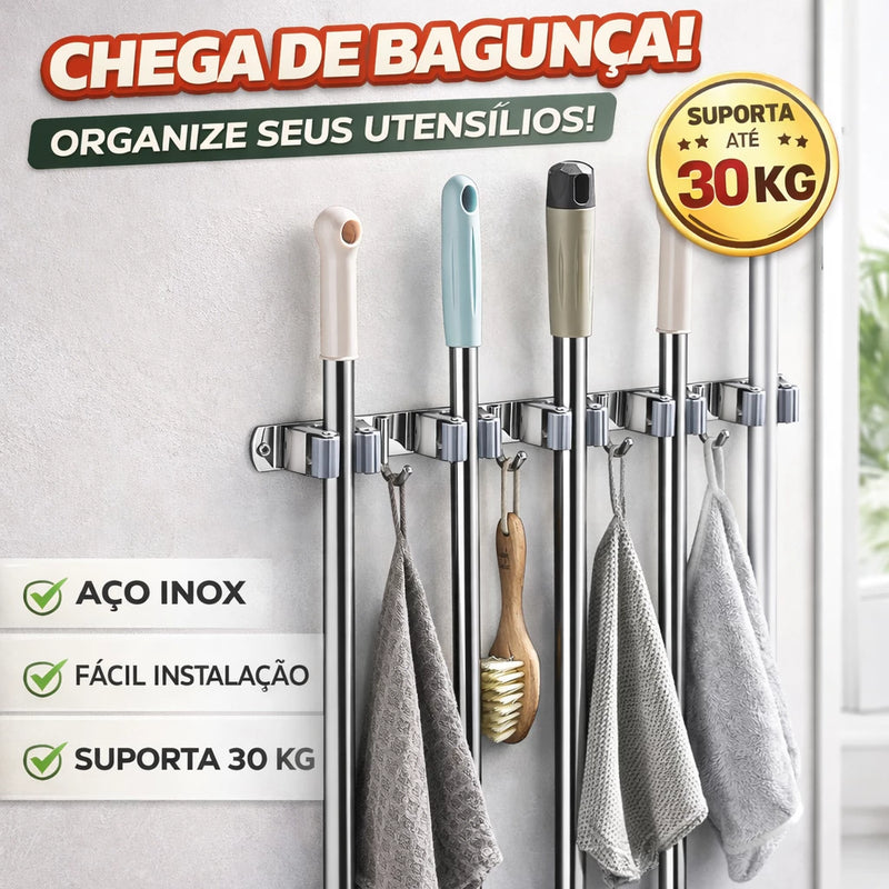 UltraGrip Inox - Suporte para Vassouras e Rodos