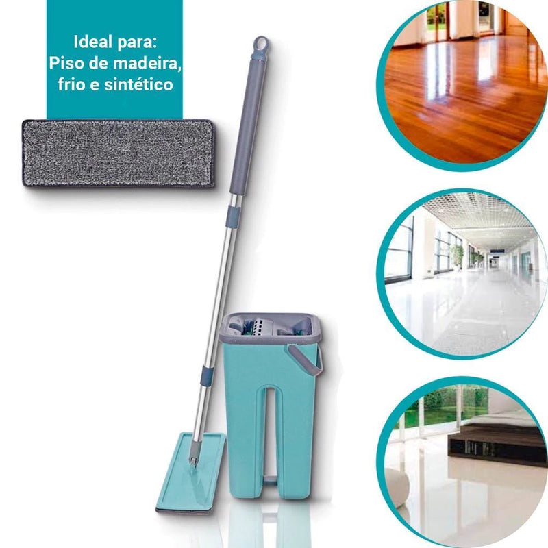 Flat Mop Rodo Mágico com Balde