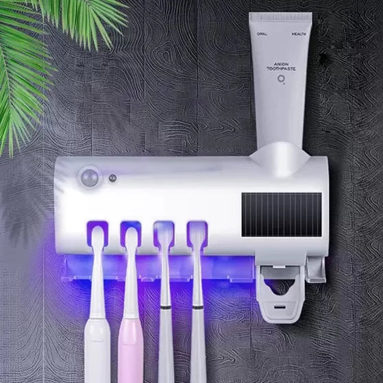 Dispenser Porta Escovas Com Esterilizador UV Automático