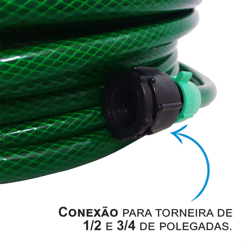 Mangueira de Jardim Trançada Poliflex Resistente e Flexível