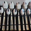 Kit Talheres Floral Dourado com 24 Peças em Aço Inox