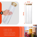 Potes de Vidro com Tampa de Bambu Oikos - 5 Pçs