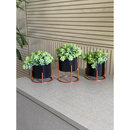 Kit 3 Vasos Cachepot Mini Decorativo Com Suporte e Plantas Artificiais Inclusas