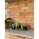 Kit 3 Vasos Cachepot Mini Decorativo Com Suporte e Plantas Artificiais Inclusas