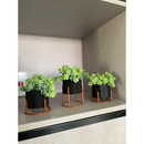 Kit 3 Vasos Cachepot Mini Decorativo Com Suporte e Plantas Artificiais Inclusas