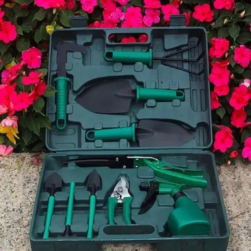 Kit de Ferramentas Para Jardinagem com 10 Peças + Maleta