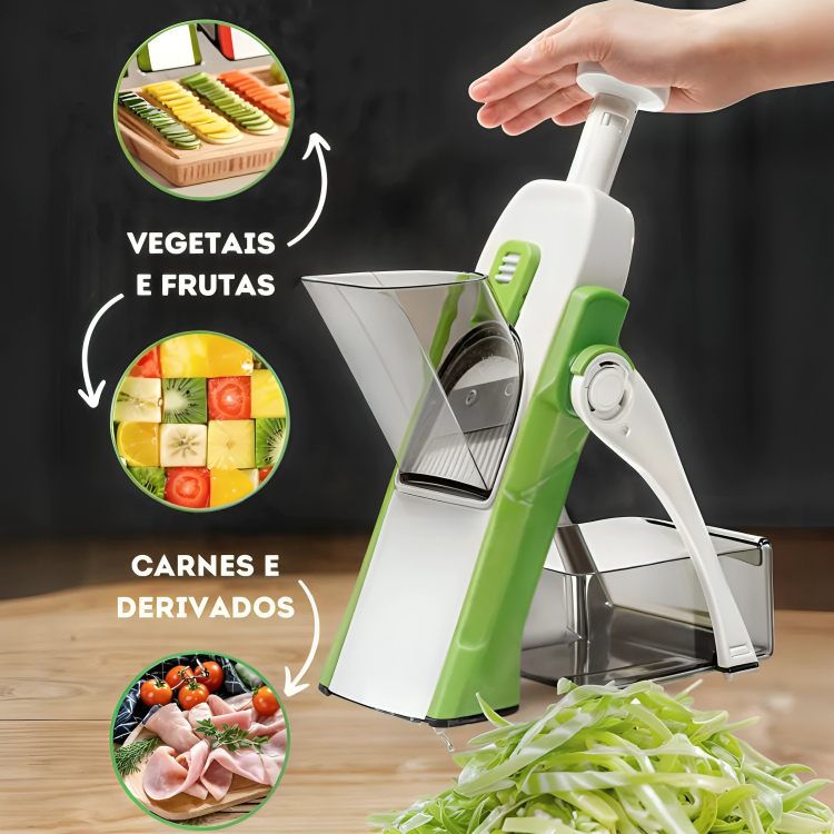 Cortador Fatiador Mandoline Multifuncional 5 Funções para Cortar Batata Legumes e Vegetais Food Chopper Inovador