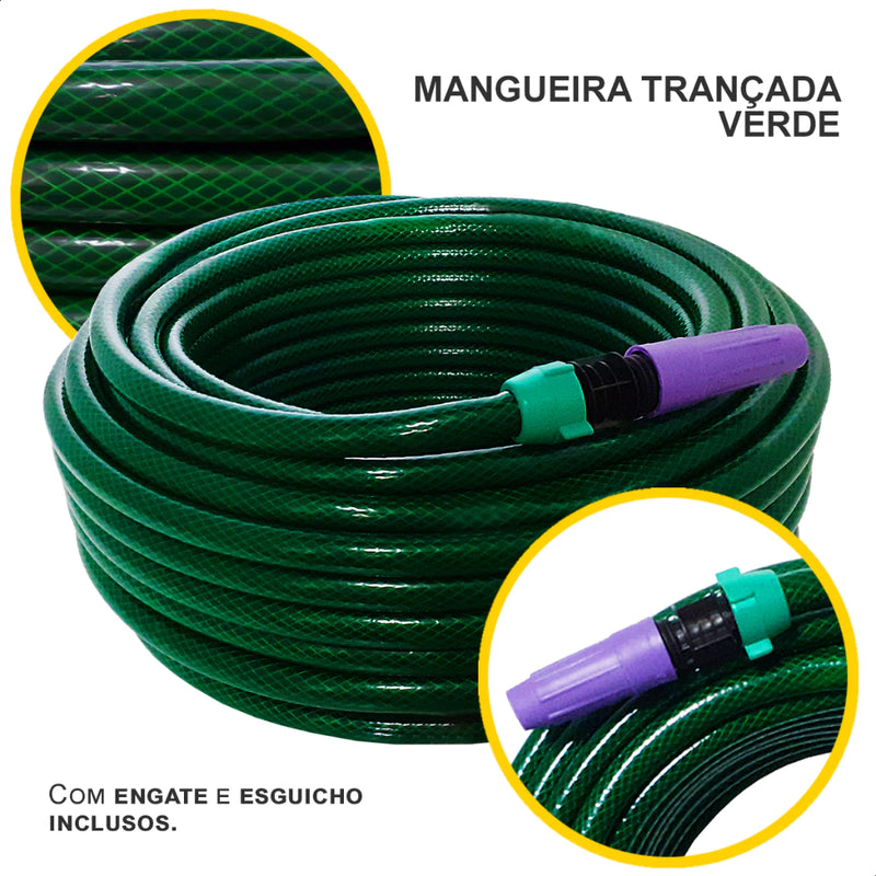 Mangueira de Jardim Trançada Poliflex Resistente e Flexível