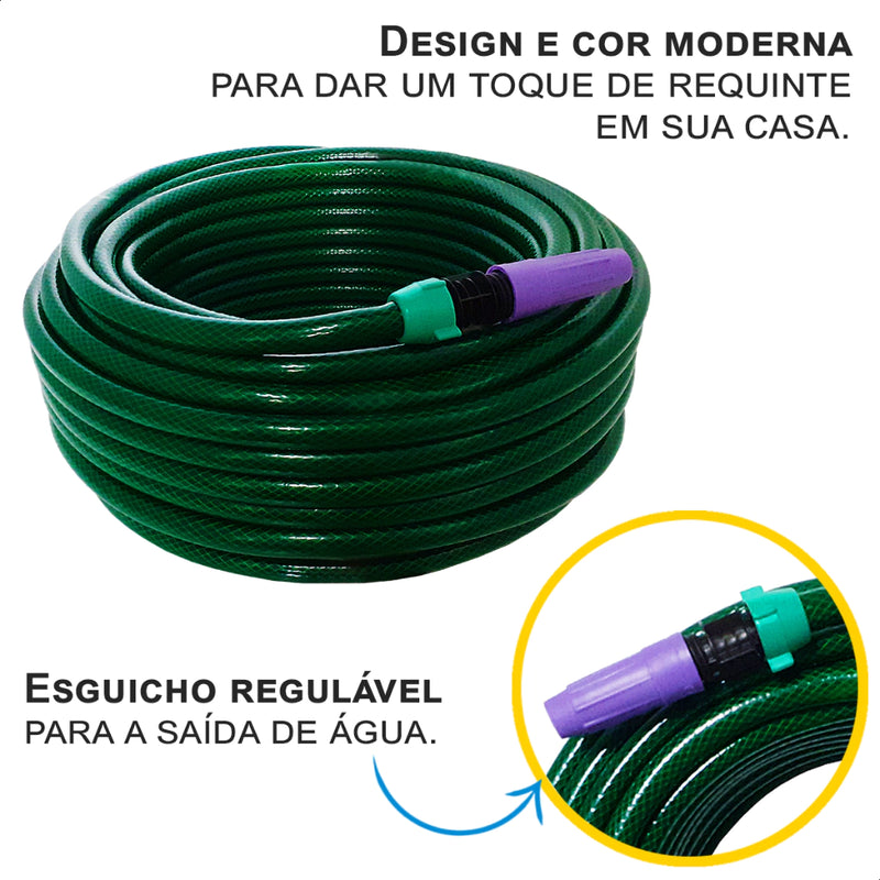 Mangueira de Jardim Trançada Poliflex Resistente e Flexível