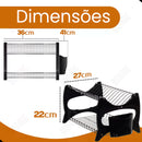 Escorredor De Louça Cozinha Prato Duplo Porta Talheres Metaltru