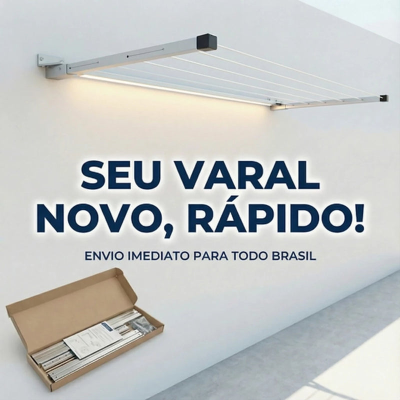 Varal Retrátil em Alumínio Reforçado - Inova