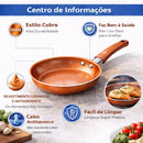 Jogo Frigideiras Antiaderente Revestida em Cerâmica