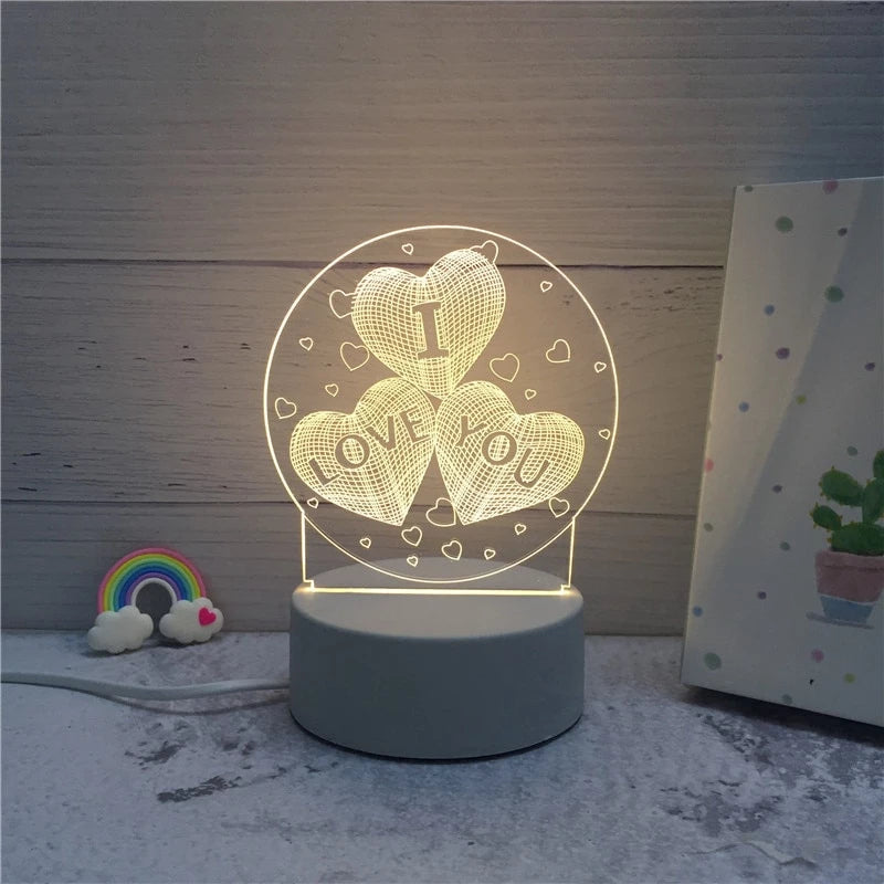 Luminária de Mesa de LED 3D Criativa