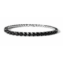Pulseira Riviera Luxo Zircônia Preta Aço - Tamanho 7