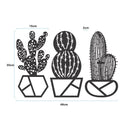 Quadro Decorativo Floral Cactos 3 Peças