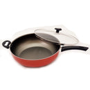 Frigideira Wok Antiaderente 32cm Com Tampa de Vidro