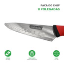 Faca Santoku do Chef 8" Premium Aço Inox
