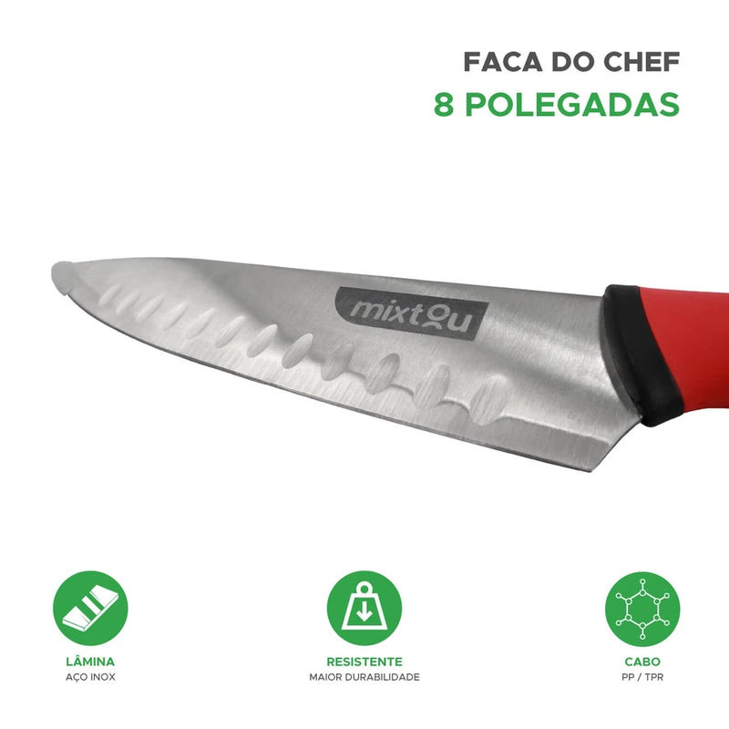Faca Santoku do Chef 8" Premium Aço Inox