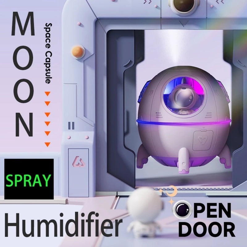 Umidificador de Ar Astronauta Luz LED Colorida Névoa USB