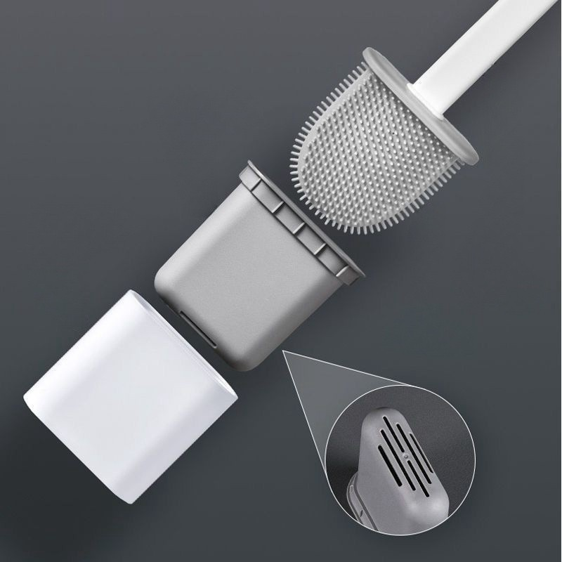 Kit 2 Escova Sanitária Quadrada Limpeza Banheiro Parede Silicone privada suporte