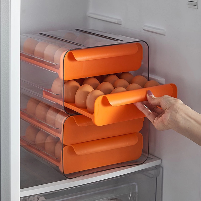 Gaveteiro Empilhavel Porta Ovos Duplo 32 ovos para cozinha geladeira