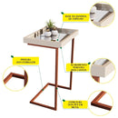 Mesa Lateral de Apoio com Espelho e Pé de Aço